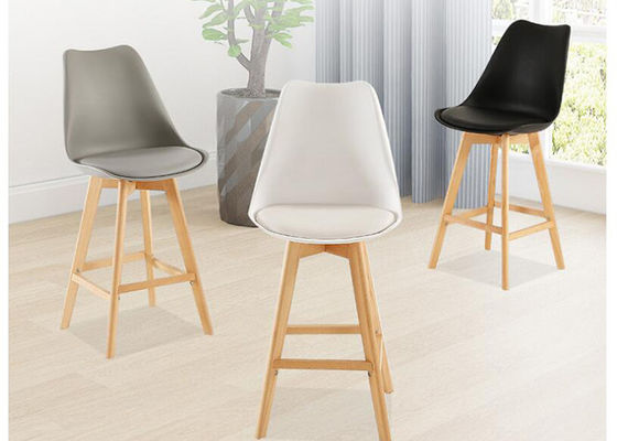 Multifunctionele Beukbarkruk, Grey Leather Bar Stools With-Ruggen